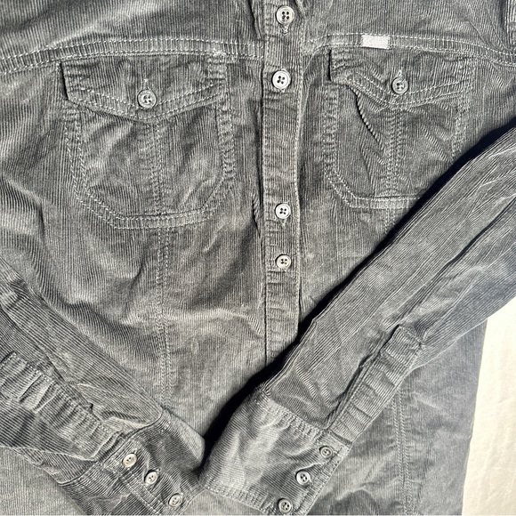 Columbia Gray Corduroy Button Up Shirt Jacket Women’s M - Picture 8 of 9